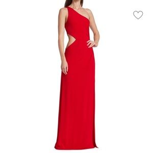 NWT $795 Ramy Brook Evening Capsule Cut Out Gown Rouge